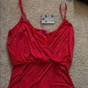 Boohoo red cross front body suit
